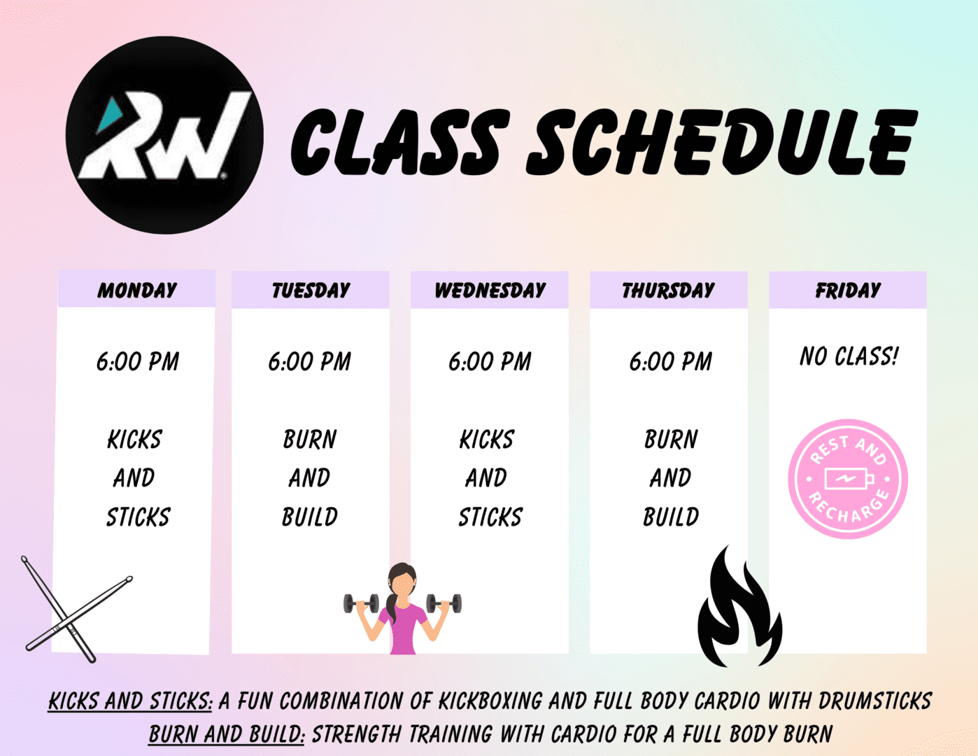 Pastel Colorful Gradient Blur School Timetable Class Schedule